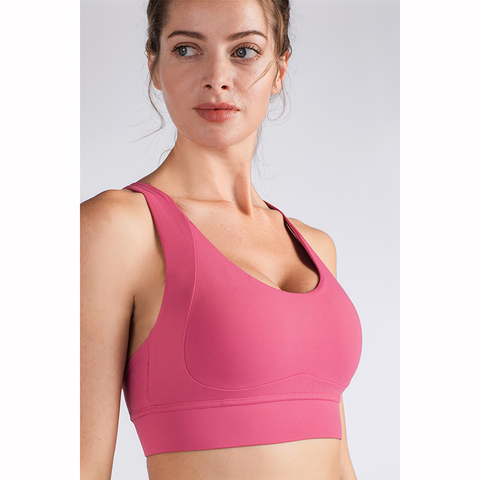 Vnazvnasi de Yoga mujeres Yoga Tops acolchados Sexy ropa deportiva transpirable de secado rápido corriendo sujetador negro broche Push-up ropa interior de las niñas ► Foto 1/6