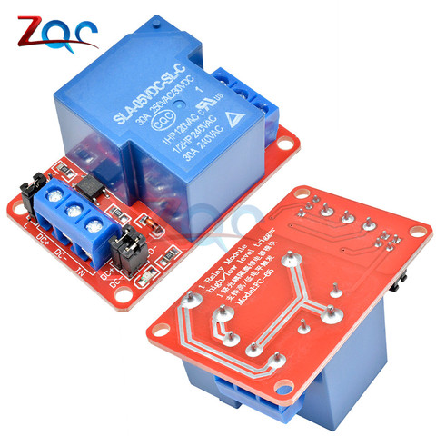 DC 5V 12V 24V 30A de alta potencia de 1-módulo de canal de relé con optoacoplador H/L nivel gatillo para Arduino Mega AVR foto DSP brazo ► Foto 1/6