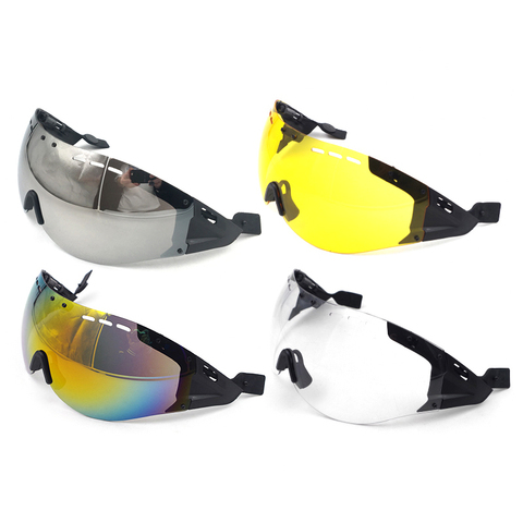 Casco aerodinámico para ciclismo, lentes de Casco de bicicleta de carretera, gafas de sol, accesorios para casco de bicicleta, color amarillo plateado, Transparencia Multicolor ► Foto 1/6