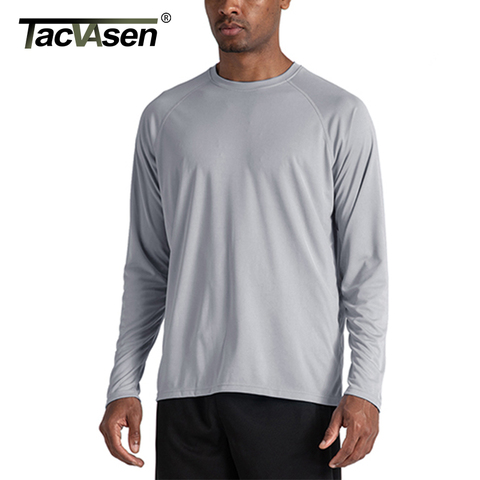 TACVASEN-camisetas de protección solar UPF 50 + para hombre, camisetas de manga larga, transpirables, de secado rápido, para senderismo y pesca, a prueba de UV ► Foto 1/6