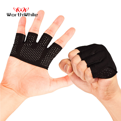 Guantes de medio dedo para gimnasio que vale la pena, guantes para hombres y mujeres para Crossfit, guante de entrenamiento, levantamiento de pesas de potencia, culturismo, Protector de manos ► Foto 1/6