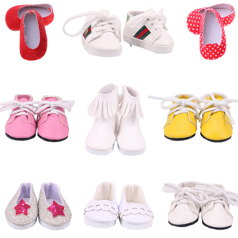 Zapatos de muñeca para niñas, 15 muñecas encantadoras de 5 cm de longitud para muñecas Wellie Wishers de 14,5 pulgadas y Paola Reina de 32-34 cm, juguetes para niñas ► Foto 1/6