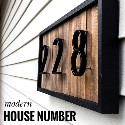 125mm casa flotante numero para casa número letras gran puerta moderna alfabeto casa al aire libre 5 pulgadas. Números negros placa de dirección Dash Slash signo #0-9 ► Foto 1/6