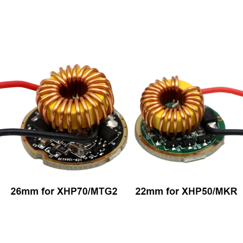 22mm 15W XHP50 26mm 30W XHP70 LED Driver 1 5 Modo de 8-15V placa de circuito PCB para XHP50.2 MKR XHP70.2 MTG2 linterna antorcha linterna ► Foto 1/6