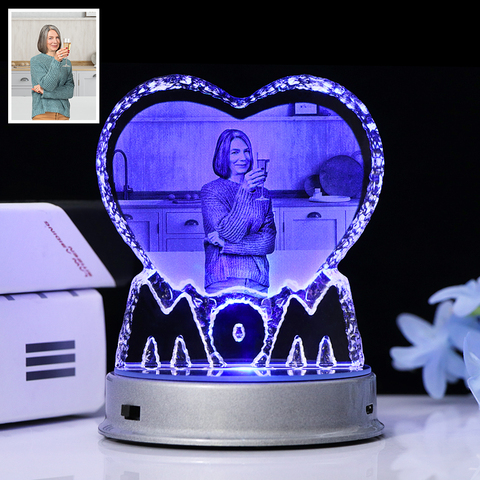Gfit-marcos de fotos de cristal para mamás K9, grabado láser para fotos, foto personalizada, Blum, regalo especial personalizado para mujer ► Foto 1/6