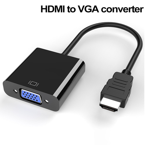 Compatible con HDMI a Cable adaptador VGA de Digital a analógico de Video de 1080P compatible con HDMI a VGA convertidor de HDTV PC portátil proyector ► Foto 1/6
