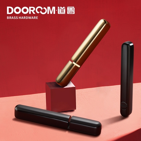 Dooroom-cerradura de la puerta deslizante de latón, conjunto de manijas doradas, PVD, negro, Interior, sala de estar, baño, balcón y cocina ► Foto 1/6