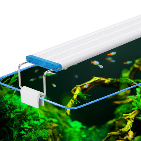 Luz LED superfino para acuario, iluminación para cultivo de Paisaje de plantas acuática, Clip brillante, 18-71cm, 90-260V ► Foto 1/6