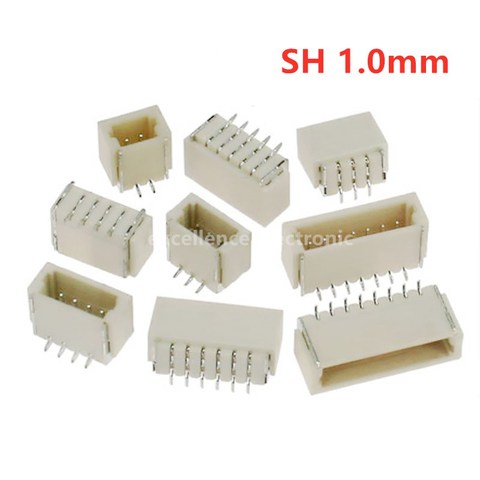 20 piezas JST SH 1,0mm vertical conector SMD 1,0mm conector de parche hembra 2P 3P 4P 5, P 6P 7P 8P 9P 9P 10Pin ► Foto 1/4