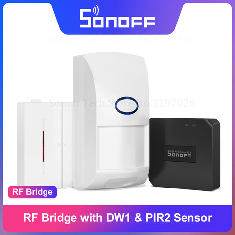 Sonoff-Sensor de ventana de puerta inteligente Itead RF Bridge, 433MHz con DW1 PIR2, Kits de automatización del hogar, solución de seguridad a través de eWeLink ► Foto 1/6