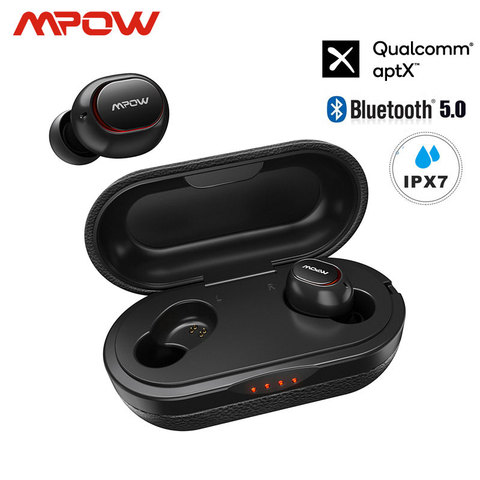 Mpow-auriculares T5/M5 TWS inalámbricos con Bluetooth 5,0, dispositivo resistente al agua ipx7, con autonomía de 42 horas, Aptx, para iPhone y Samsung ► Foto 1/6