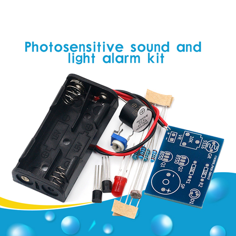 Kit de alarma de luz y sonido fotosensible controlado por luz, ejercicios de soldadura de electricista manual, piezas de producción electrónicas DIY ► Foto 1/6