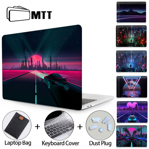 MTT Funda de portátil para Macbook Air Pro 11 12 13 15 16 pulgadas barra táctil Funda la ciudad de neón manga del ordenador portátil A1466 A1706 A2159 A2179 A2289 ► Foto 1/6