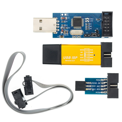 USBASP-programador AVR USBASP, USB, ISP, ATMEGA8, ATMEGA128, compatible con Win7, 64K, 10 pines a 6 pines, placa adaptadora, 1 Uds. ► Foto 1/6