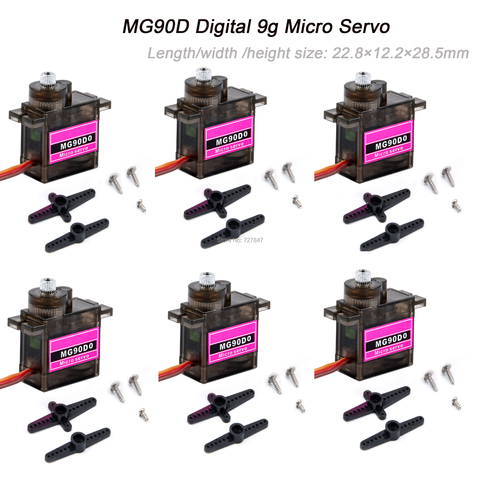 Micro Motor Servo Digital MG90D, engranaje de Metal, 2,5 kg, torsión Upgrad MG90S MG90 para avión RC, Helicóptero, Avión 450 ► Foto 1/6