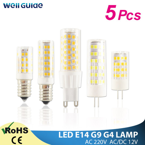 5 uds lámpara LED G9 G4 E14 Led luz LED Bombilla 3W 7W 9W 10W 12W 220V AC/DC12V COB SMD 2835 LED regulable de reemplazar lámpara halógena ► Foto 1/6