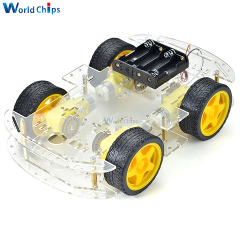 Diymore-kit de chasis de coche inteligente 4WD, Robot con codificador de velocidad, bricolaje, para Arduino 51 M26, Robot Educativo ► Foto 1/6