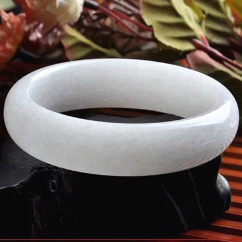 Pulsera para damas, brazalete blanco gris pulido a mano, YU001 ► Foto 1/6