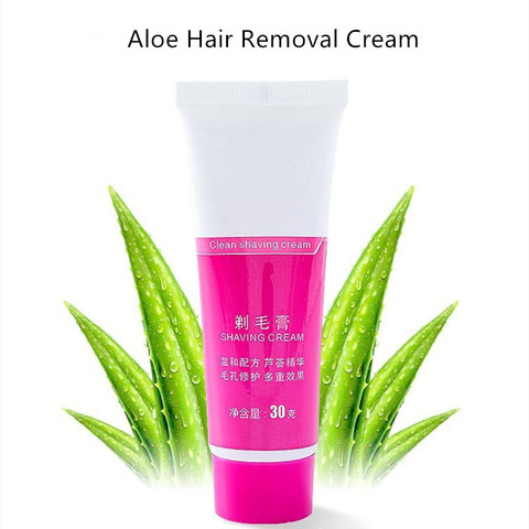 Crema de depilación para hombres y mujeres, 30g, para axila, brazo, piernas, cuidado corporal, afeitado, indolora, planta de Aloe, depilación suave de piel suave ► Foto 1/6