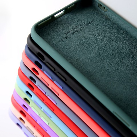 Funda de silicona líquida suave para iphone SE 2022 11 12 Pro Max 12 mini X XS MAX XR 7 8 Plus de Apple ► Foto 1/6
