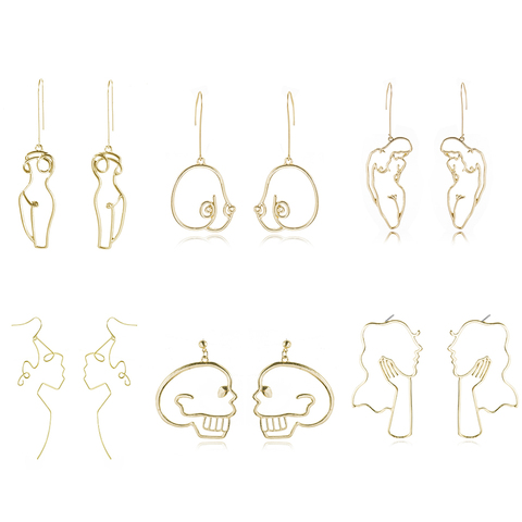 VG 6YM-pendientes colgantes de Metal estilo Punk para mujer, aretes, estilo Retro, abstracto, metálico ► Foto 1/6