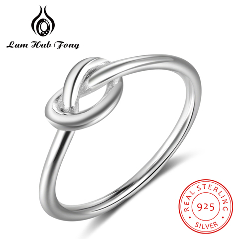 Anillo de Plata de Ley 925 con nudo para mujer, joyería anillos de plata 925 minimalista de estilo Simple, regalo para novia (Lam Hub Fong) ► Foto 1/5