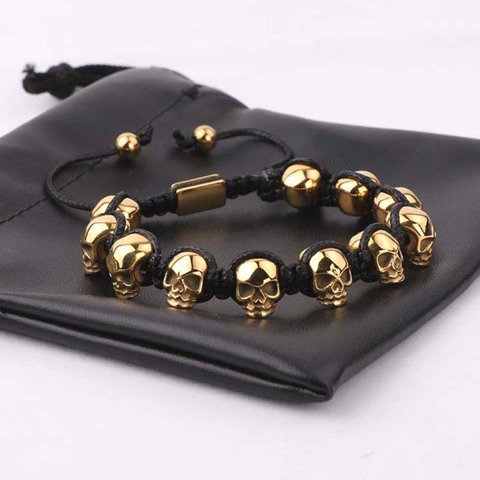 Pulsera de acero inoxidable con cuentas trenzadas para hombre, brazalete, joyería ► Foto 1/6