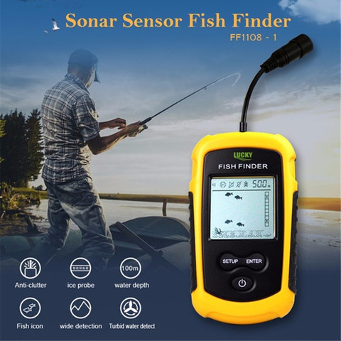 2022 Sonar buscador de peces inalámbrico findFish alarma portátil sensor de Sonar señuelo de pesca eco sirena findfish exterior ► Foto 1/6