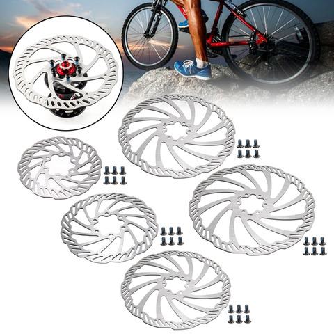 1 piezas 120/140/160/180/203mm de acero inoxidable bicicleta disco rotores de freno con 6 los tornillos para la carretera de montaña alta calidad ► Foto 1/6