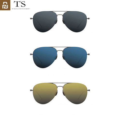 Youpin-gafas de sol de acero inoxidable polarizadas para hombre y mujer, lentes de sol 100%, a prueba de UV, para viajes al aire libre ► Foto 1/6