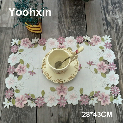 Tapete de tela para mesa moderna, bordado, taza, café, té, posavasos para bebidas, decoración de Navidad, cena, fiesta y cocina ► Foto 1/3