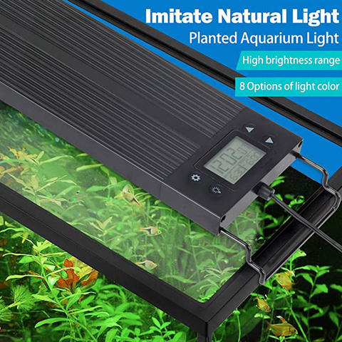 Super Slim acuario LED iluminación 18-58 cm de alta calidad de tanque de peces lámpara con extensible soporte blanco azul color ► Foto 1/1