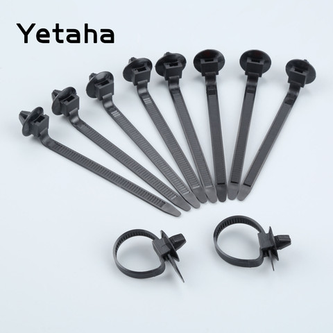 Yetaha 50 piezas Cable de sujeción de coche lazos de Nylon negro coche correa de Cable de coche Push Mount alambre Clip de sujeción ► Foto 1/6