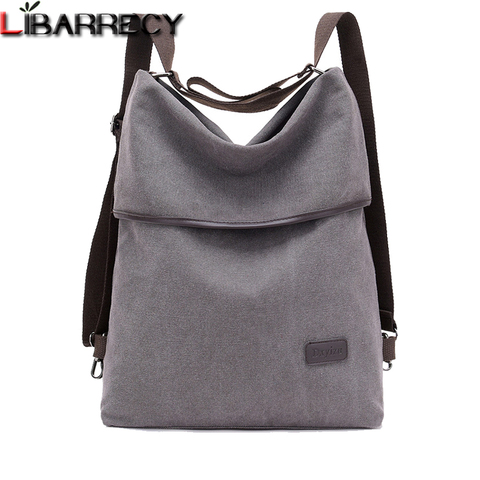 Mochilas de lona de gran capacidad para mujer, Mochila de viaje antirrobo impermeable, bolso escolar para adolescentes ► Foto 1/6