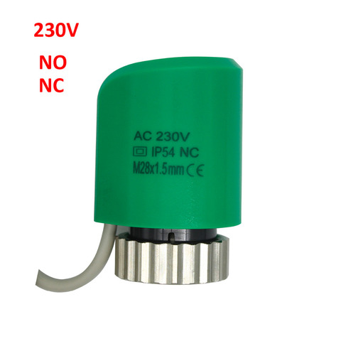Actuador térmico eléctrico normalmente abierto, 230v, NO NC M28X1.5, para colector, termostato de calefacción por suelo radiante, válvula adiator ► Foto 1/5