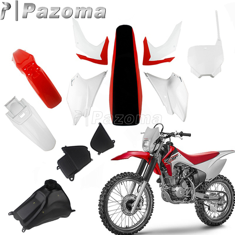 Kit de plástico de Motocross carenado de cuerpo completo paneles laterales guardabarros tanque de combustible radiador envuelve la placa del número frontal para Honda CRF230F 15-19 ► Foto 1/6