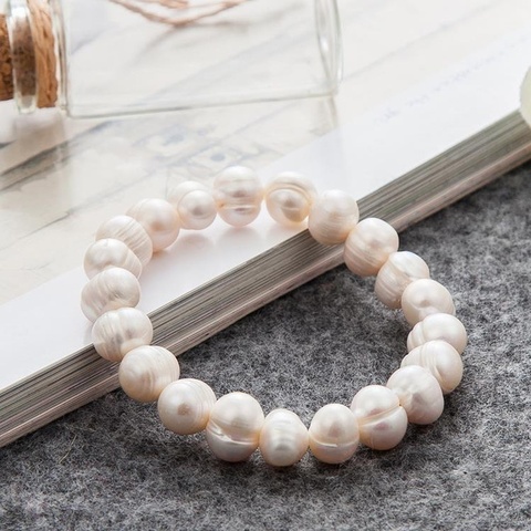 Pulsera de perla de Mujer de Moda de 8mm, cadena con abalorio, pulsera de perlas naturales de agua dulce para Mujer, regalo de joyería ► Foto 1/6