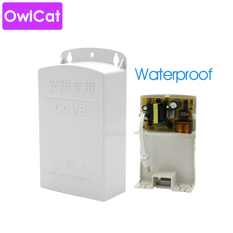 OwlCat CCTV Adaptador eléctrico blanco AC 100-240V a DC 12V 2.5A Fuente de alimentación impermeable al aire libre para cámaras IP de vigilancia ► Foto 1/6