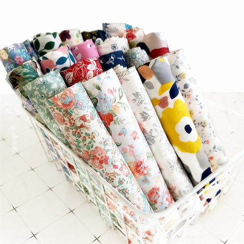 50cm x 150cm tela de algodón bricolaje tela de sarga floral fresca de impresión para niños ropa de cama edredón decoración del hogar 180 g/m ► Foto 1/6