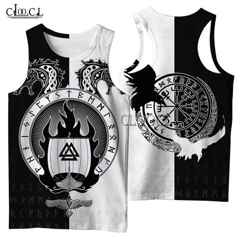 CLOOCL-Camiseta con estampado 3D para hombre y mujer, chaleco con estampado de símbolo Vikingo, Harajuku, ropa de calle de verano, camisetas sin mangas Unisex, envío directo ► Foto 1/6