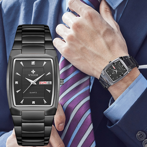 WWOOR-Reloj de pulsera de cuarzo para hombre, cronógrafo de marca de lujo, de negocios, con fecha, informal, color negro, 2022 ► Foto 1/6