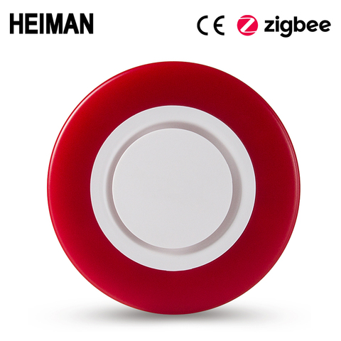 HEIMAN Zigbee HA1.2 flash estroboscópico inteligente sirena alarma sonido con 95DB grandes sonidos para poner en peligro a los ladrones ► Foto 1/6