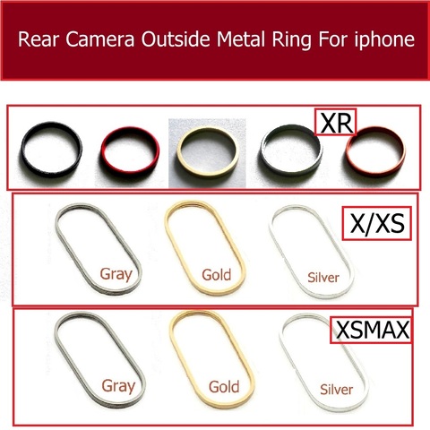 Cámara trasera exterior cubierta de marco de anillo de Metal para iphone X Xs Xr Xs Max plus cámara principal anillo de la cámara principal piezas de repuesto de parachoques ► Foto 1/4