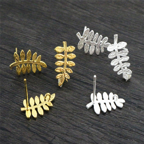 6 uds (3 pares) 15x13mm Color plateado mate Color dorado hoja ganchos para oreja alambres para pendientes hechos a mano mujer joyería pendientes de moda ► Foto 1/3