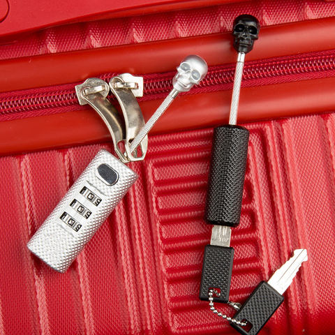 Cerradura de equipaje de Metal con forma de Calavera, candado de combinación de tres dígitos, Mini bolso de viaje de seguridad, código de seguridad, novedad ► Foto 1/6