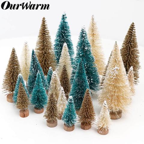 OurWarm-Mini árbol de Navidad de colores, árbol de pino pequeño de diferentes tamaños, feliz mesa de fiesta navideña, decoración, regalos de Año Nuevo, 8 Uds. ► Foto 1/6