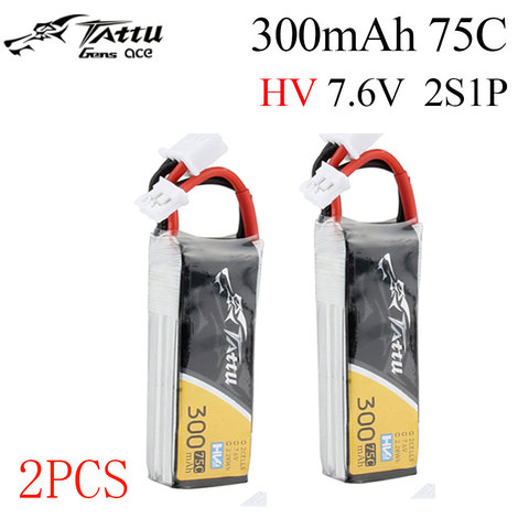 TATTU-batería TATTU LiPo 2S 3S para Dron de carreras con visión en primera persona, Quadcopter, 300mAh, 75C, 7,6 V, 11,4 V, con enchufe PH2.0 ► Foto 1/5