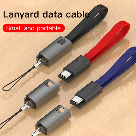 Llavero Micro USB tipo C Cable Lightning Cable de carga rápida para Samsung S10 A51 A71 Note10 cargador llavero Cable corto ► Foto 1/6