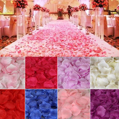 Pétalos de rosa artificiales de colores románticos, para boda, fiesta, 11 colores, 100x5000 cm, 5Z, 4,5-4,5 Uds. ► Foto 1/6