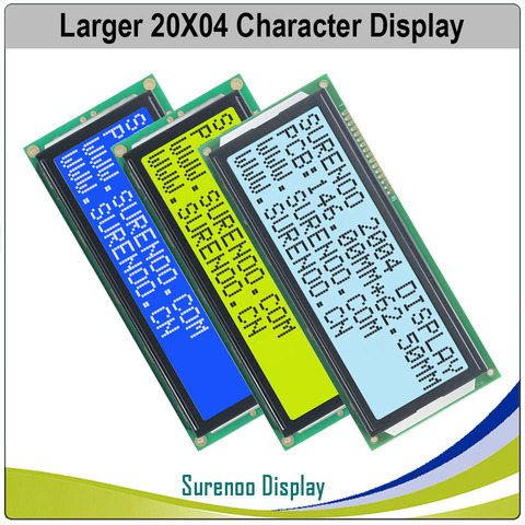 Más grande 204 20X4 2004 personaje LCD módulo pantalla LCM azul amarillo verde con luz de fondo LED ► Foto 1/4